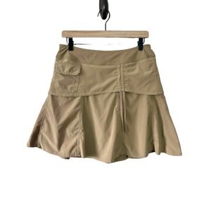 Athleta Women's Tan Khaki Brown Athletic Tiered Skirt Skort Athletic Tennis Sz 6